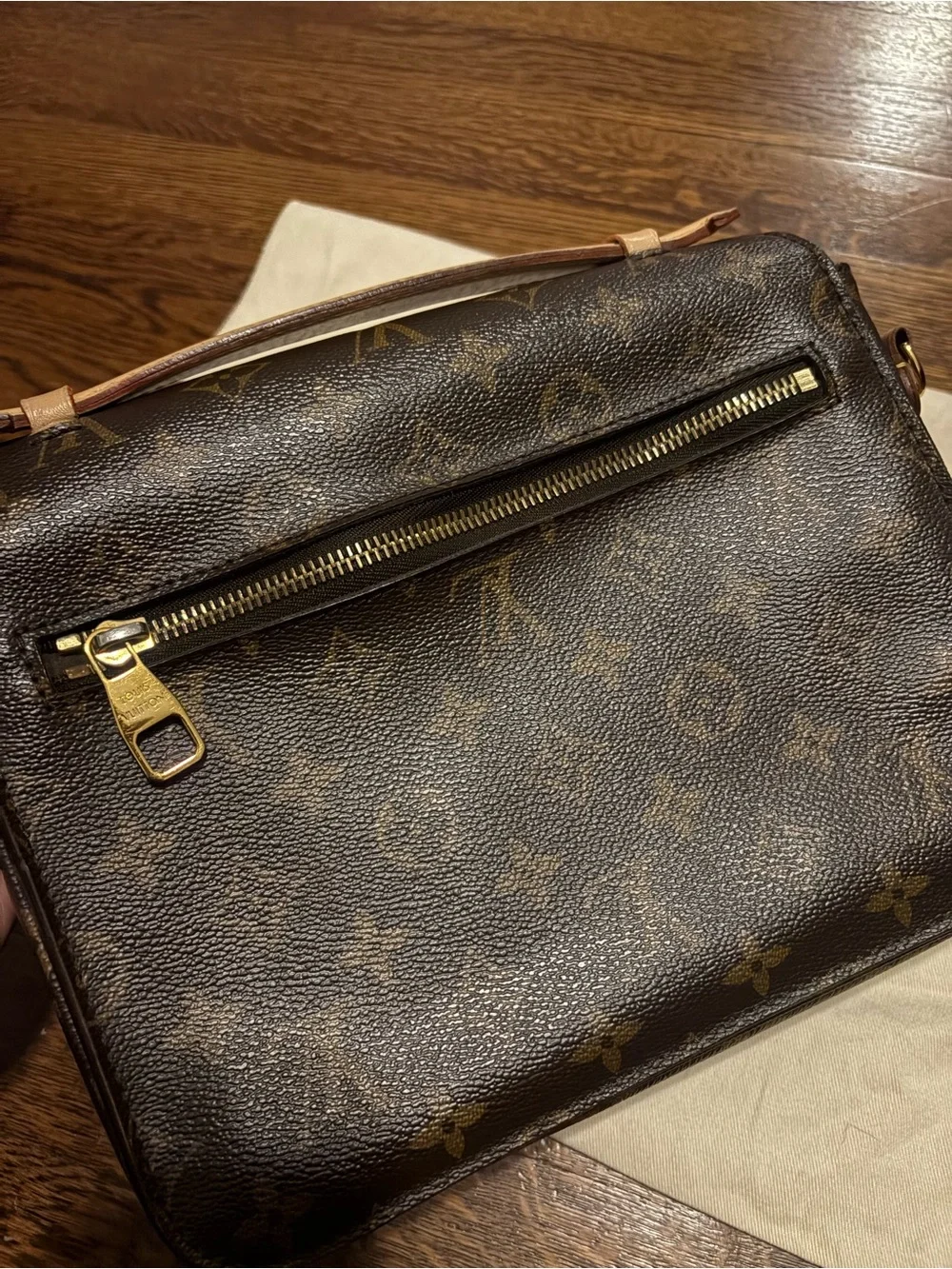 Louis Vuitton Monogram Canvas Satchel in Brown with Gold Hardware